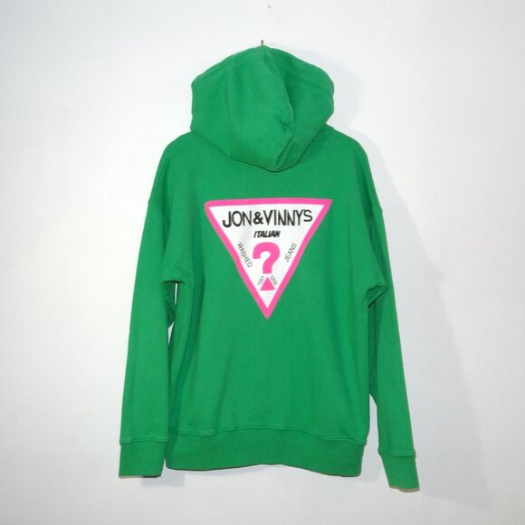 Guess USA x Jon & Vinny's Italian Green Hoodie Sweatshirt Made in USA Medium NEW - Picture 1 of 12